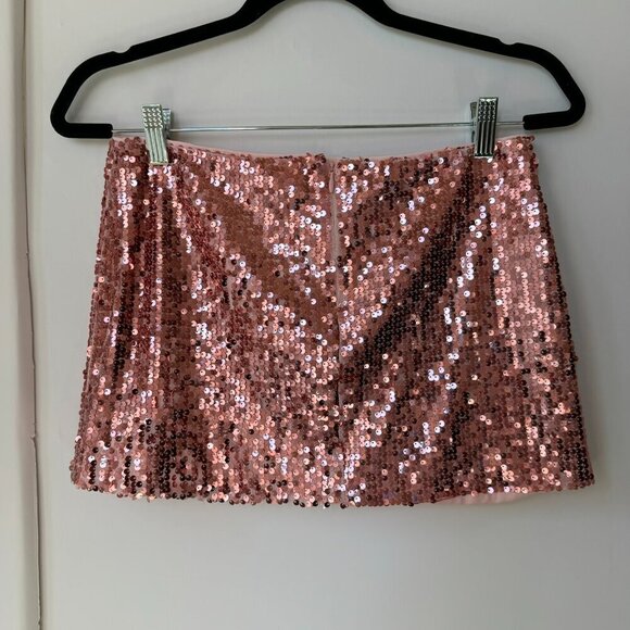 Reformation Saviolla Skirt Low Rise Micro Mini Sequin Sparkle Party in Pink 0 - Picture 11 of 14